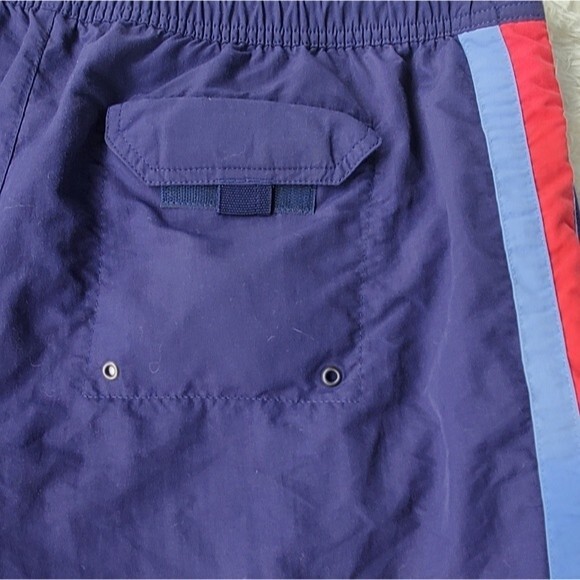 Lands End Blue Red Striped Mens Boardshorts - Picture 7 of 11